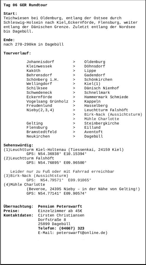 Info zu Tag 6